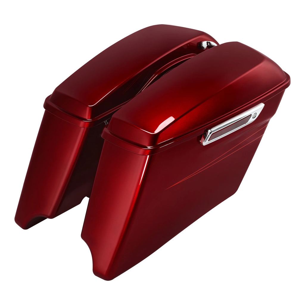 4" Hard Stretched Saddlebags for Harley Road Glide (2014–2024) Velocity Red Sunglo