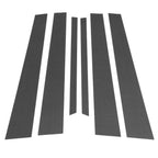 Set of 6 Door Pillar Window Trim for Lexus LS (2001–2006) Black Carbon Fiber