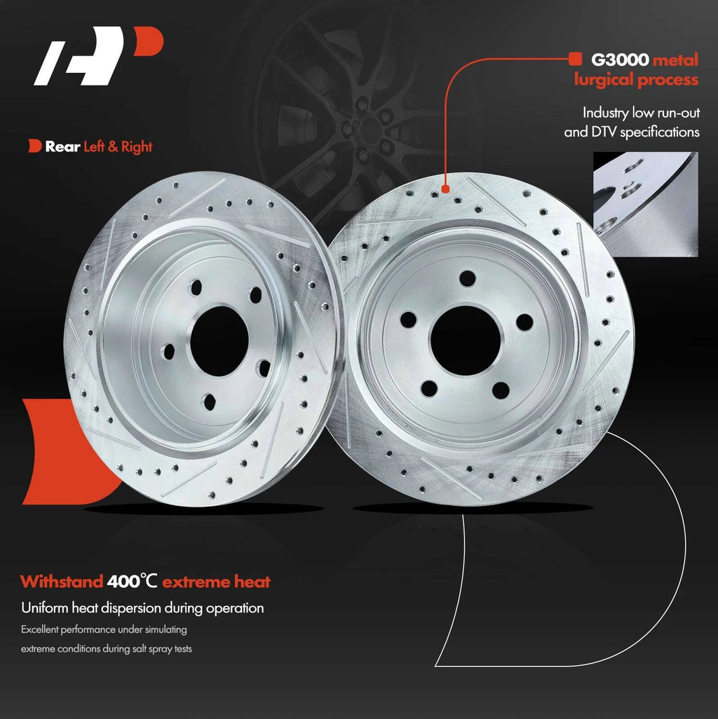 Rear Drilled Brake Rotors for Jeep Grand Cherokee (2011–2023)