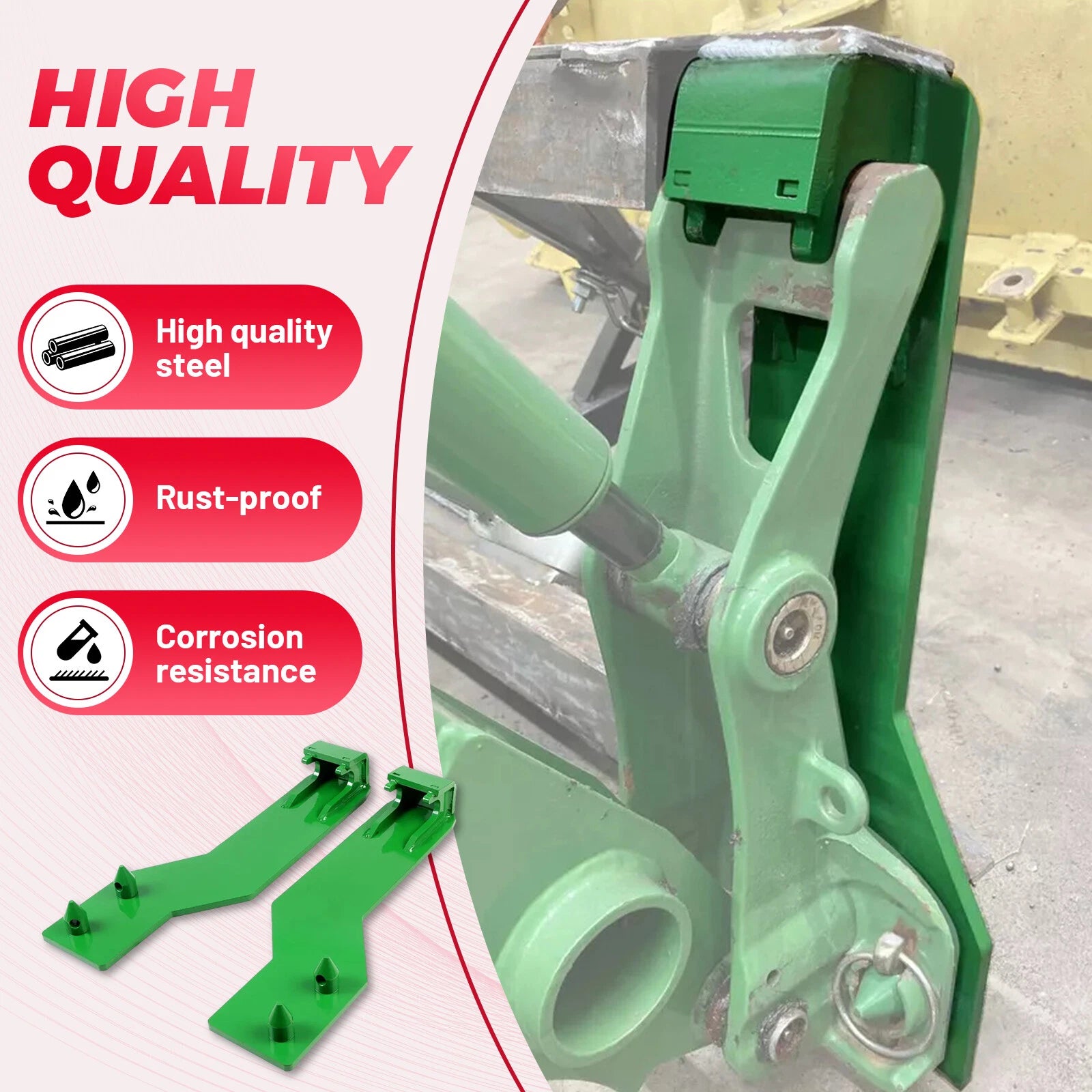 Quick Tach Weld On Mounting Brackets for John Deere Tractor Loader