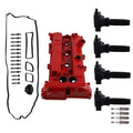 Red Valve Cover + 4 Ignition Coils for Ford Edge Focus 2.0L 2.3L (2012–2018)
