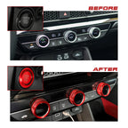 Red AC Climate Knob & Engine Start Button Cover for Honda Civic (2022-2024)