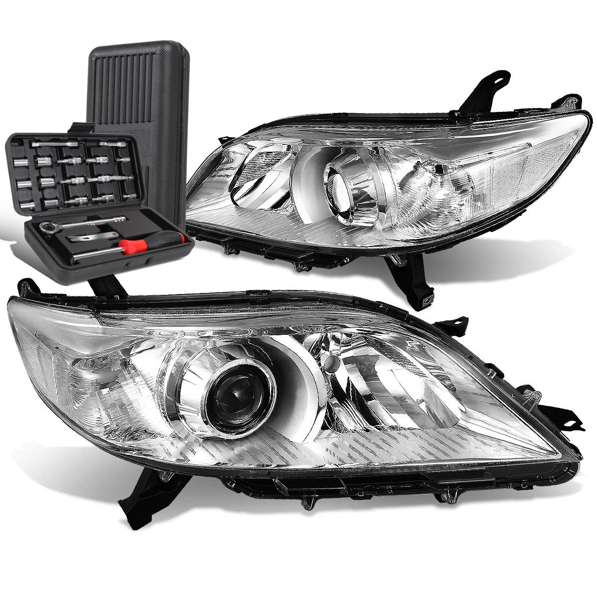Chrome Clear Side Projector Headlight Lamp for Toyota Sienna (2011–2020)