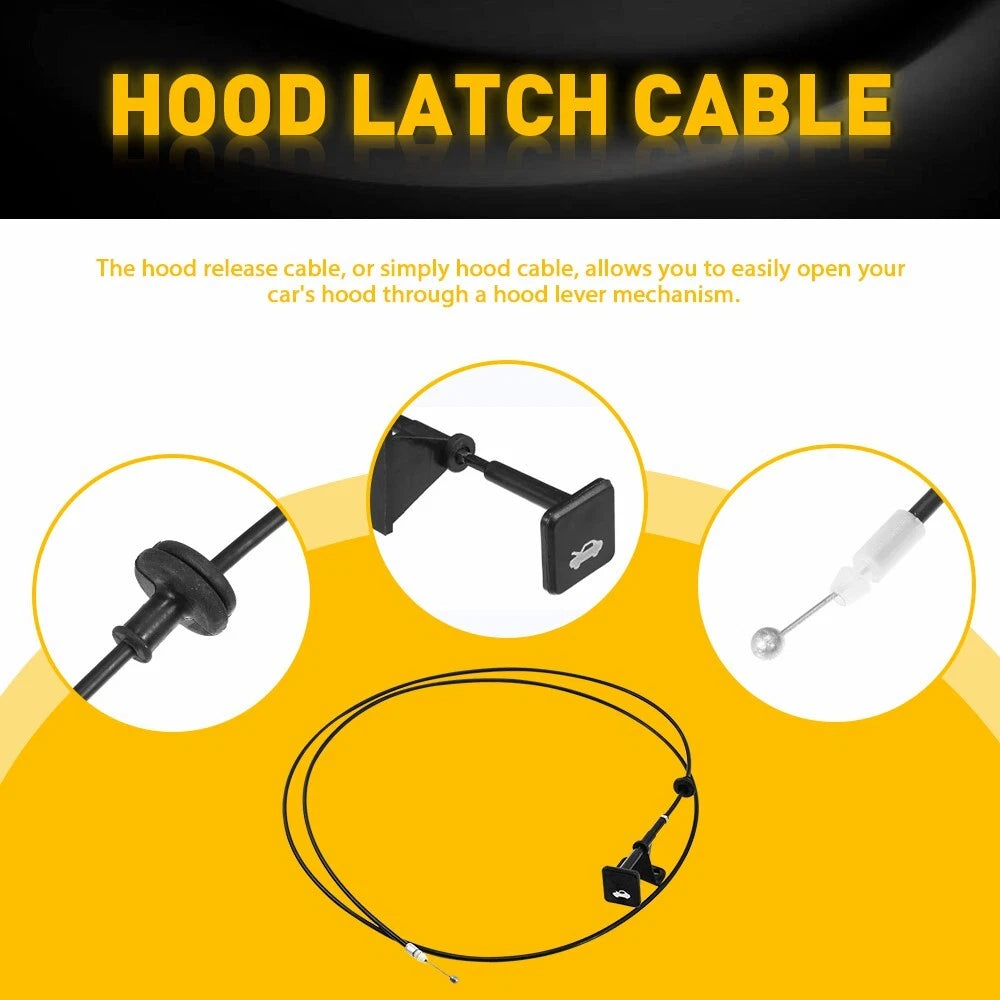 Hood Latch Release Cable for Honda Civic (1996-2000) with Pull Handle