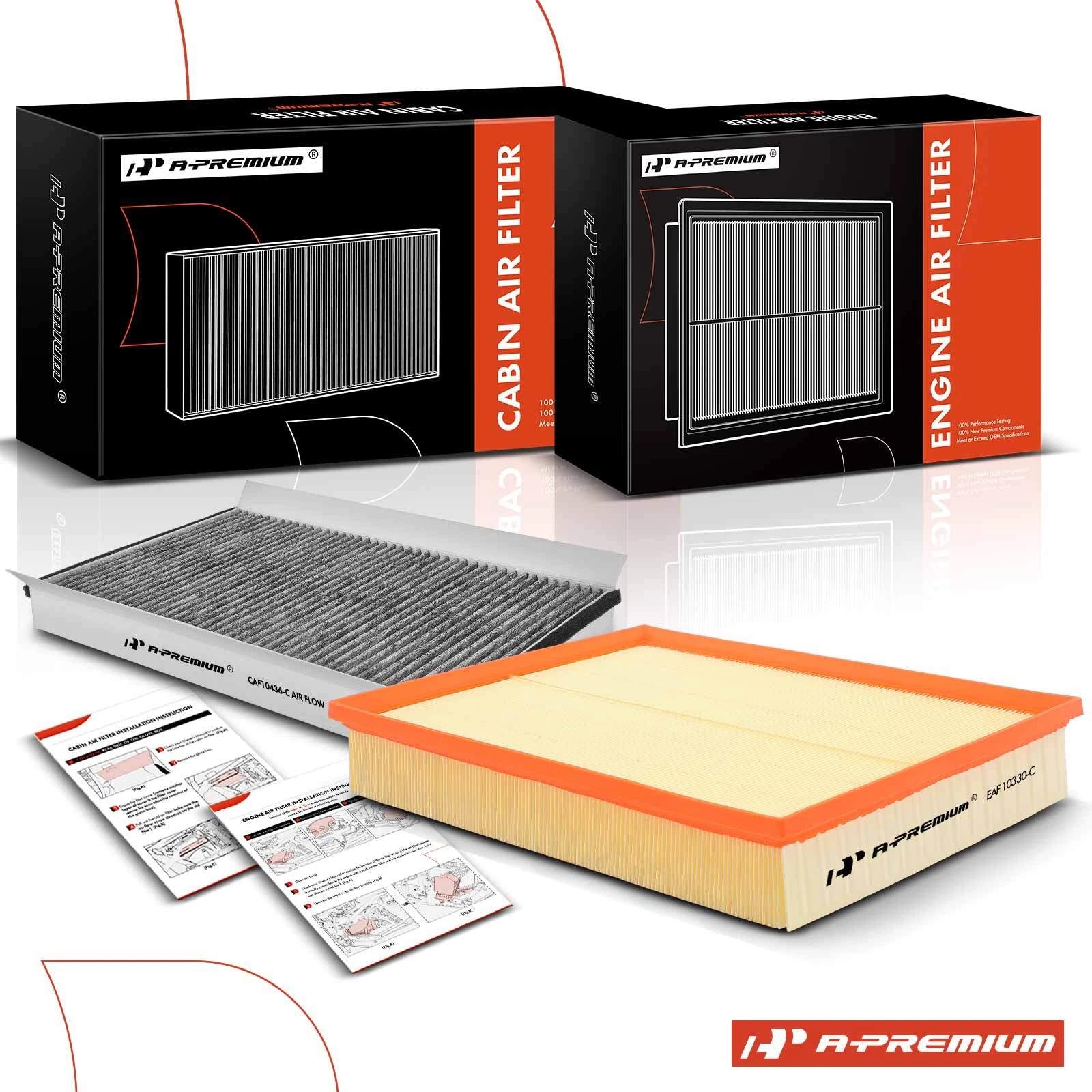 Engine & Activated Carbon Cabin Air Filter for Freightliner Dodge Benz 