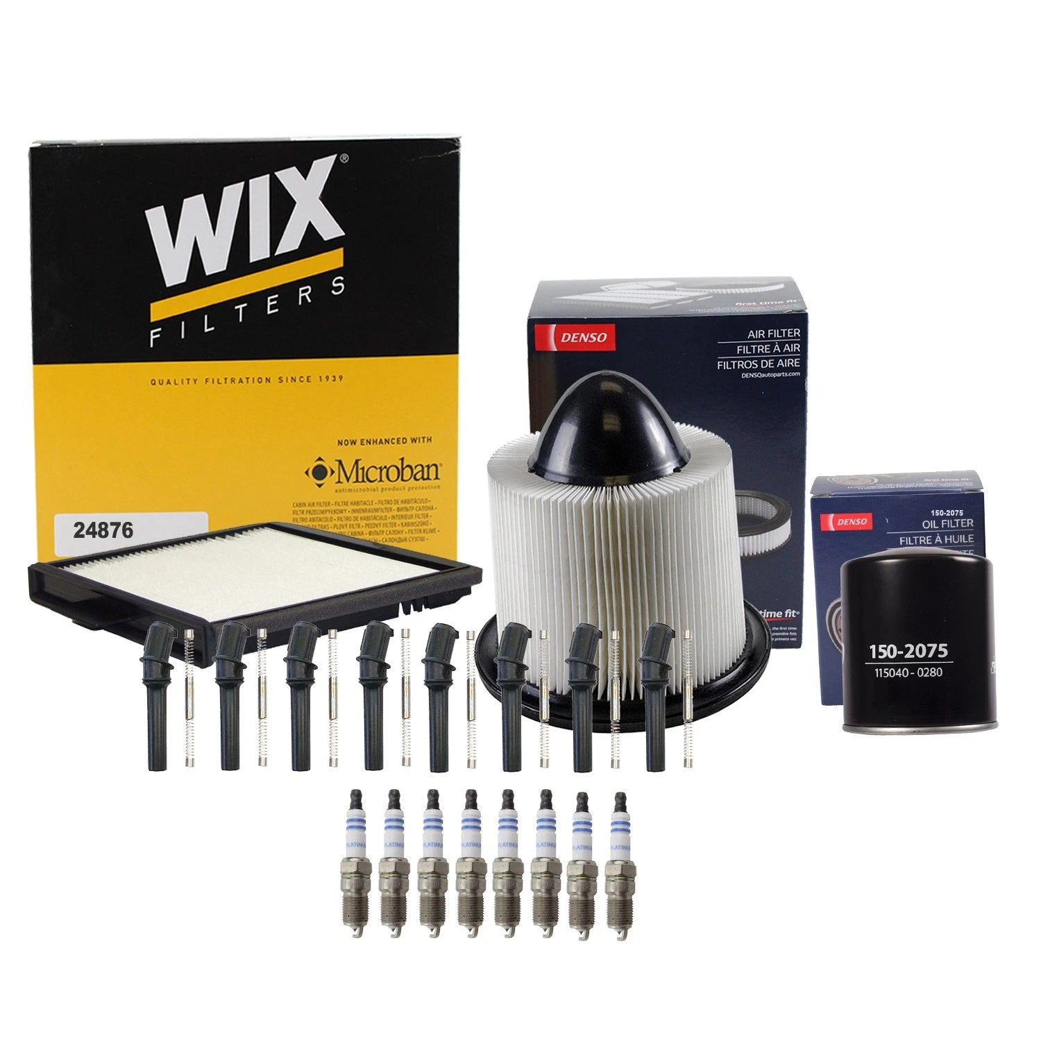 Denso Tune Up Kit Set of 8 Spark Plugs & Boots for Ford Expedition F-150 F-250