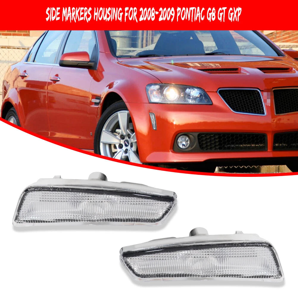 Clear Front Bumper Side Markers for Pontiac G8 GT GXP (2008–2009)