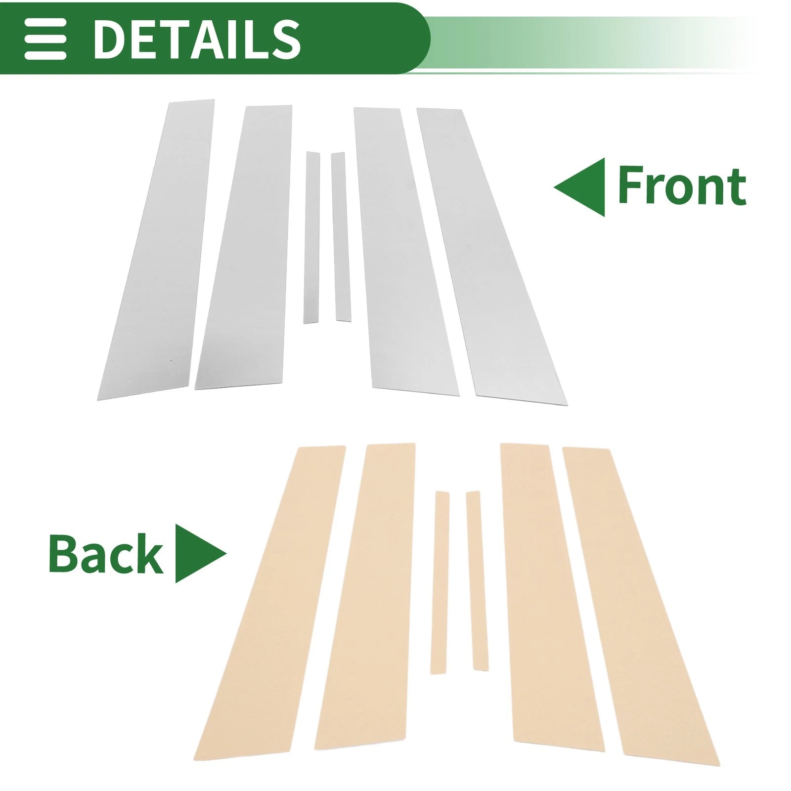 Set of 6 Door Pillar Window Trim for Dodge Charger (2011–2014) Chrome
