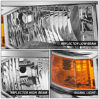 Pair of Chrome Housing Amber Side Headlights for Chevy Silverado (2014–2015)