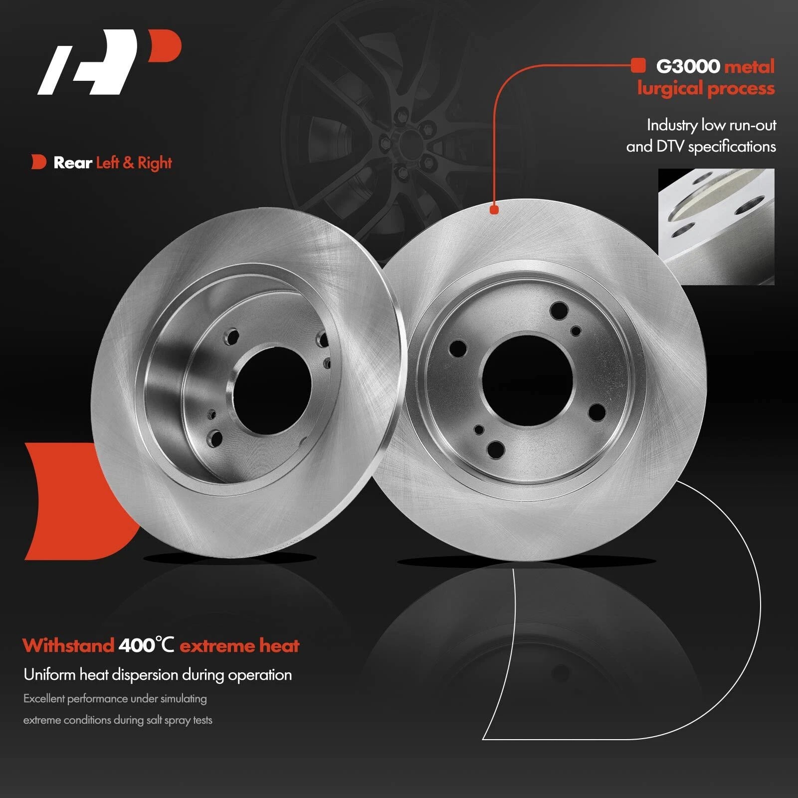 Rear Disc Brake Rotors & Ceramic Pads for Nissan Altima (1993–2001)
