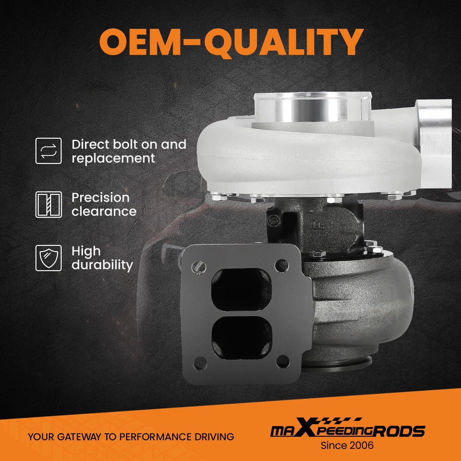 GT45 T4 Turbocharger for Universal Applications (Up to 600 HP)
