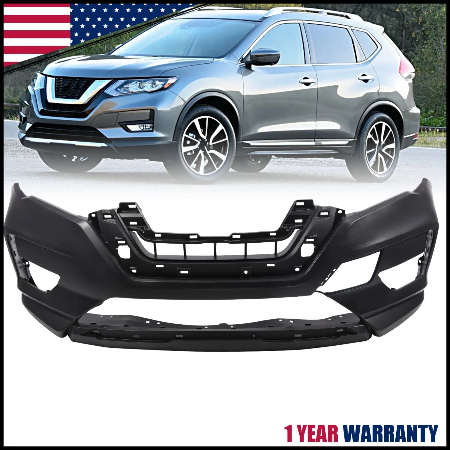 Front Lower Bumper Cover for Nissan Rogue (2017–2020)