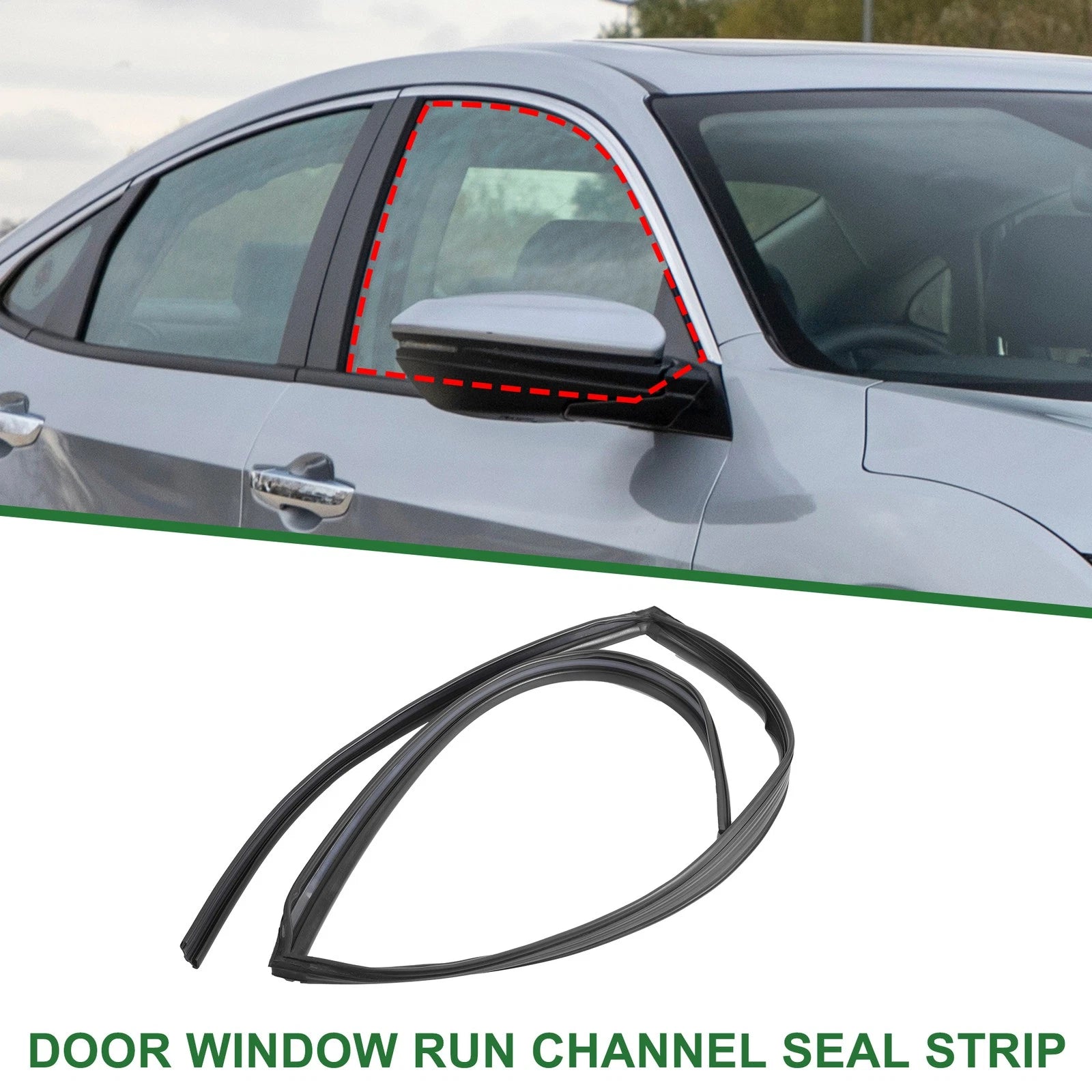 1Pc Rear Right Door Window Run Channel Seal Strip for Honda Civic (2006–2011) No.72735SNLT02