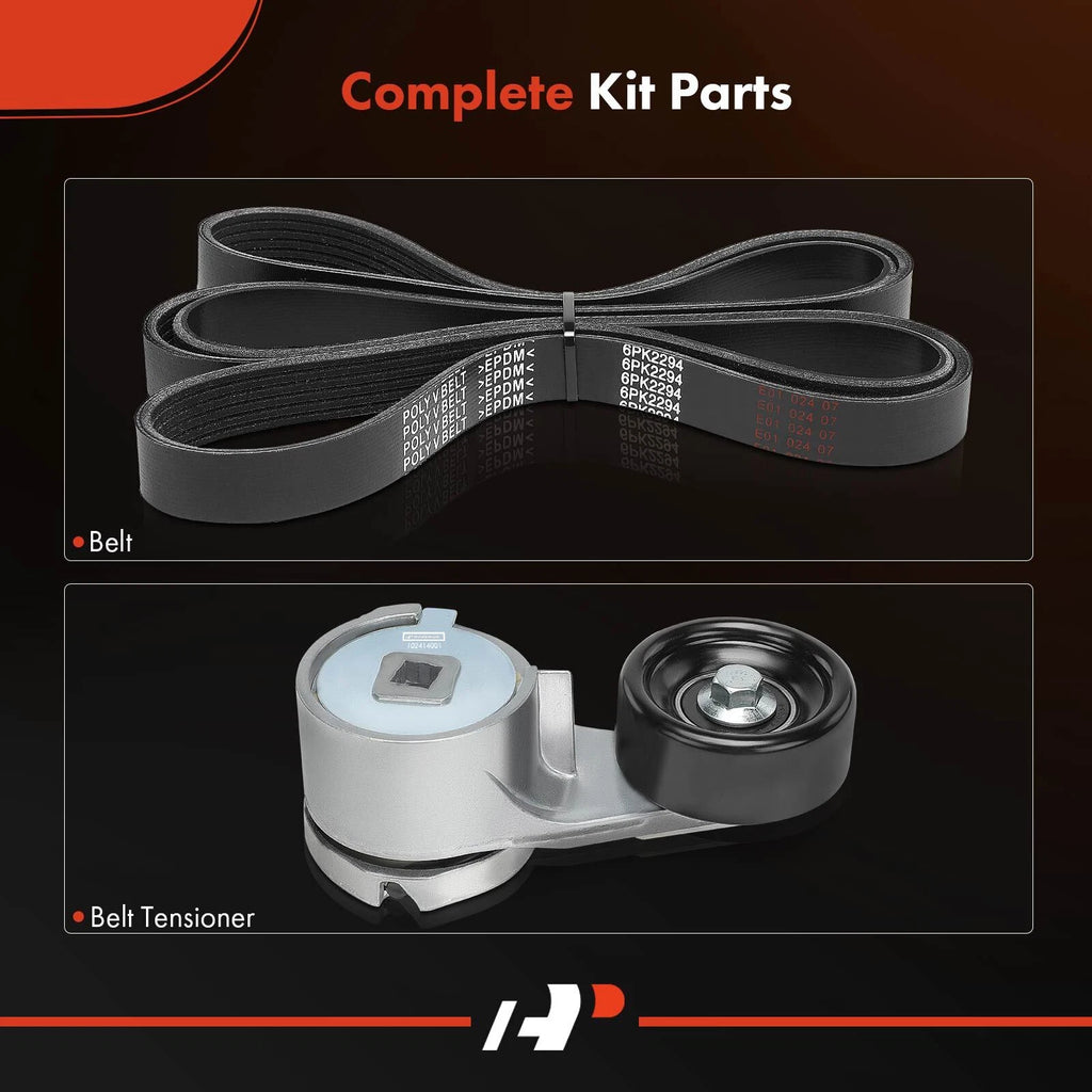 2X Serpentine Belt Drive Component Kit for Ford Mustang (1988–1993)
