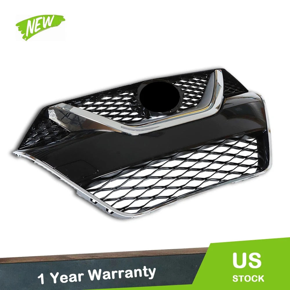 Set of 2 Front Bumper Grille Grills for Nissan Maxima (2016–2017) Chrome Black ABS