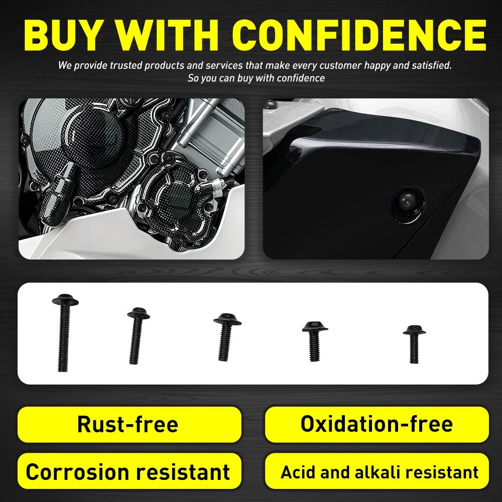 Aluminum Fairing Bolt Screw Kit for BMW R1100RT R1150RT (1996–2001) Black