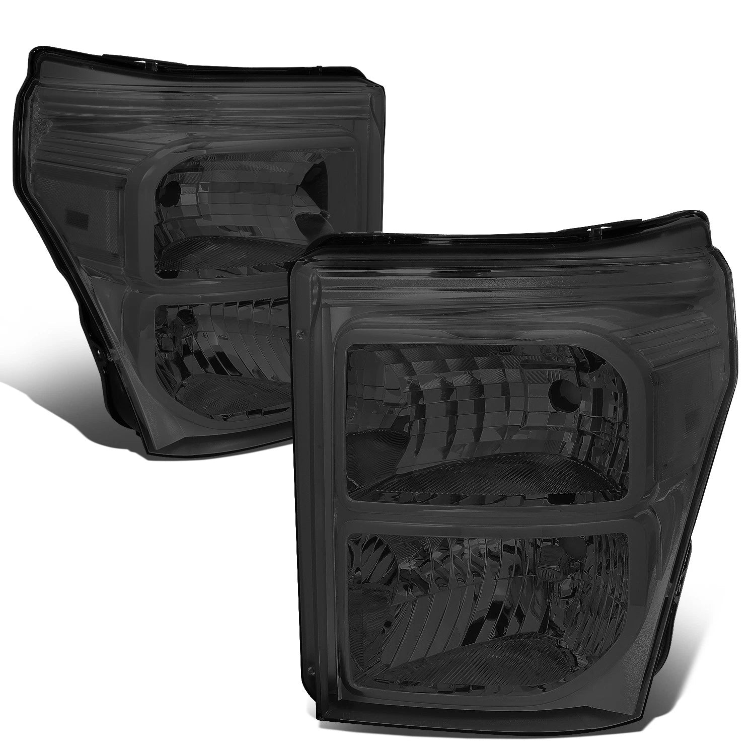 Pair of Smoked Housing Clear Corner Headlights for Ford Super Duty (2011–2016)
