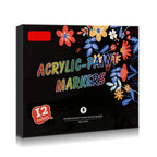 Set of 12 Colorful Acrylic Paint Pens for Multiple Uses