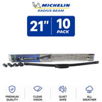 Set of 10 Michelin Radius Beam Wiper Blades 21" Curved Frameless