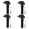 Set of 4 Ignition Coils & Iridium Spark Plugs for Edge, XF, MKZ