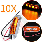 10x Amber 12-24V 4 LED Clearance Side Marker Lights for Car Truck Trailer