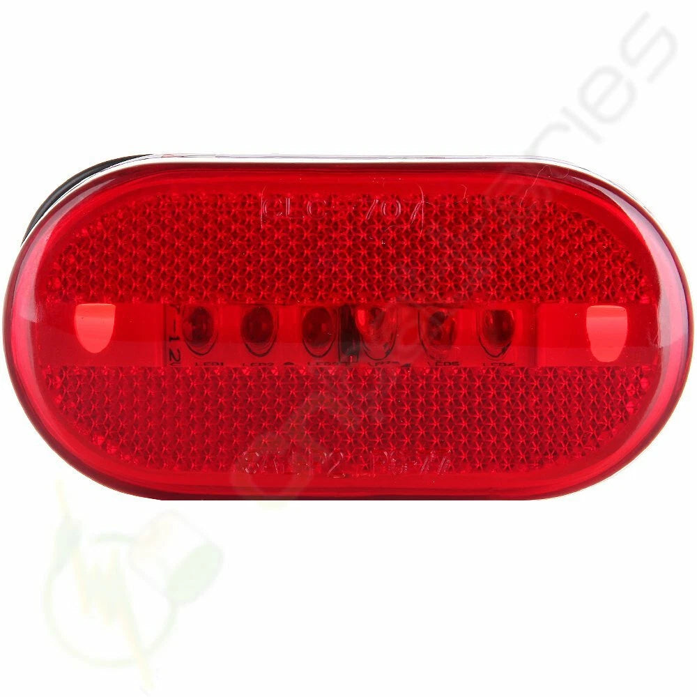 Set of 7 Red & 5 Amber LED Side Marker Lamps for RV Trailer (12V)