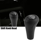 6-Speed Manual Gear Shift Knob Faux Leather Black for BMW