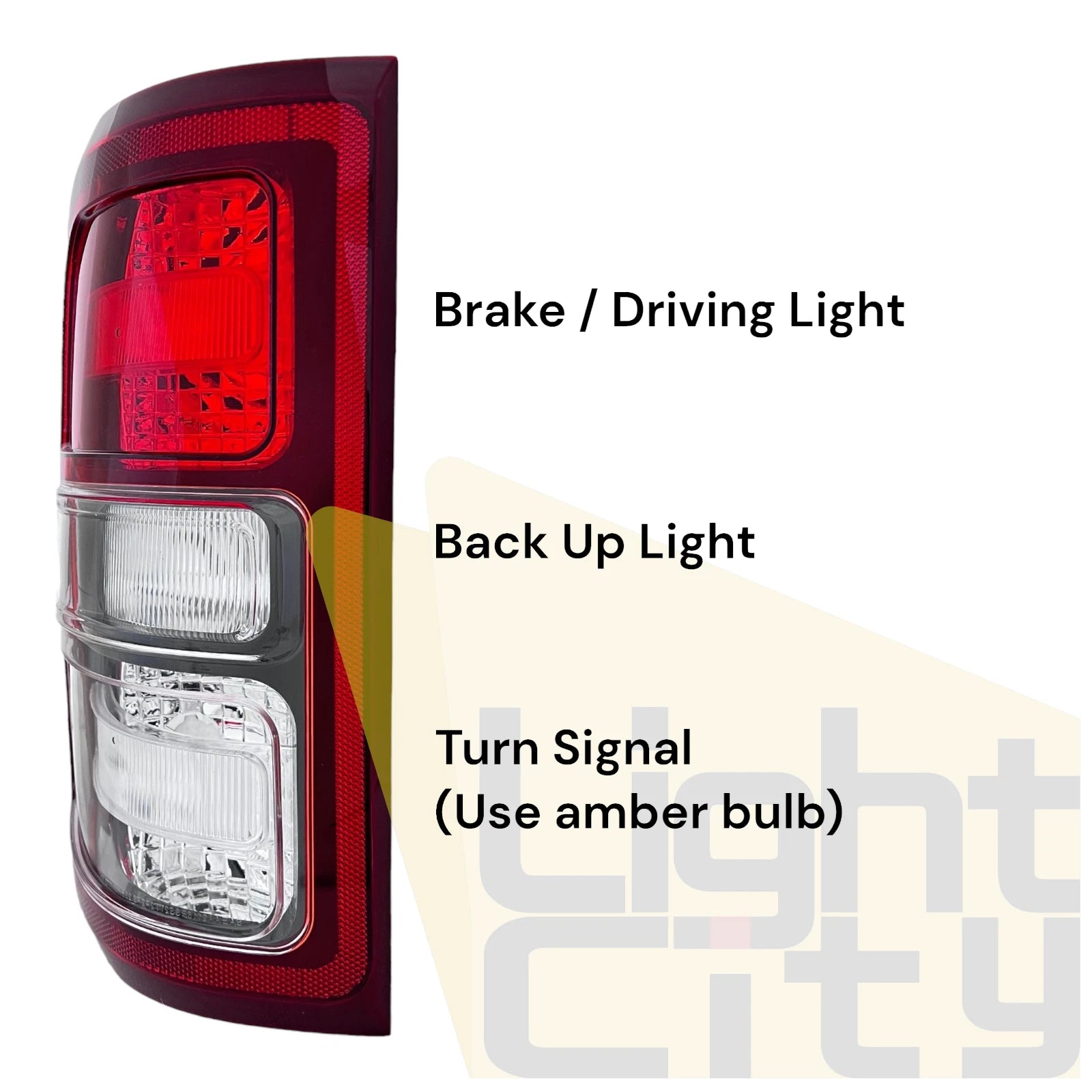 Driver Side Tail Light LH for Ram 1500 (2019–2023) - Incandescent, Black Bezel