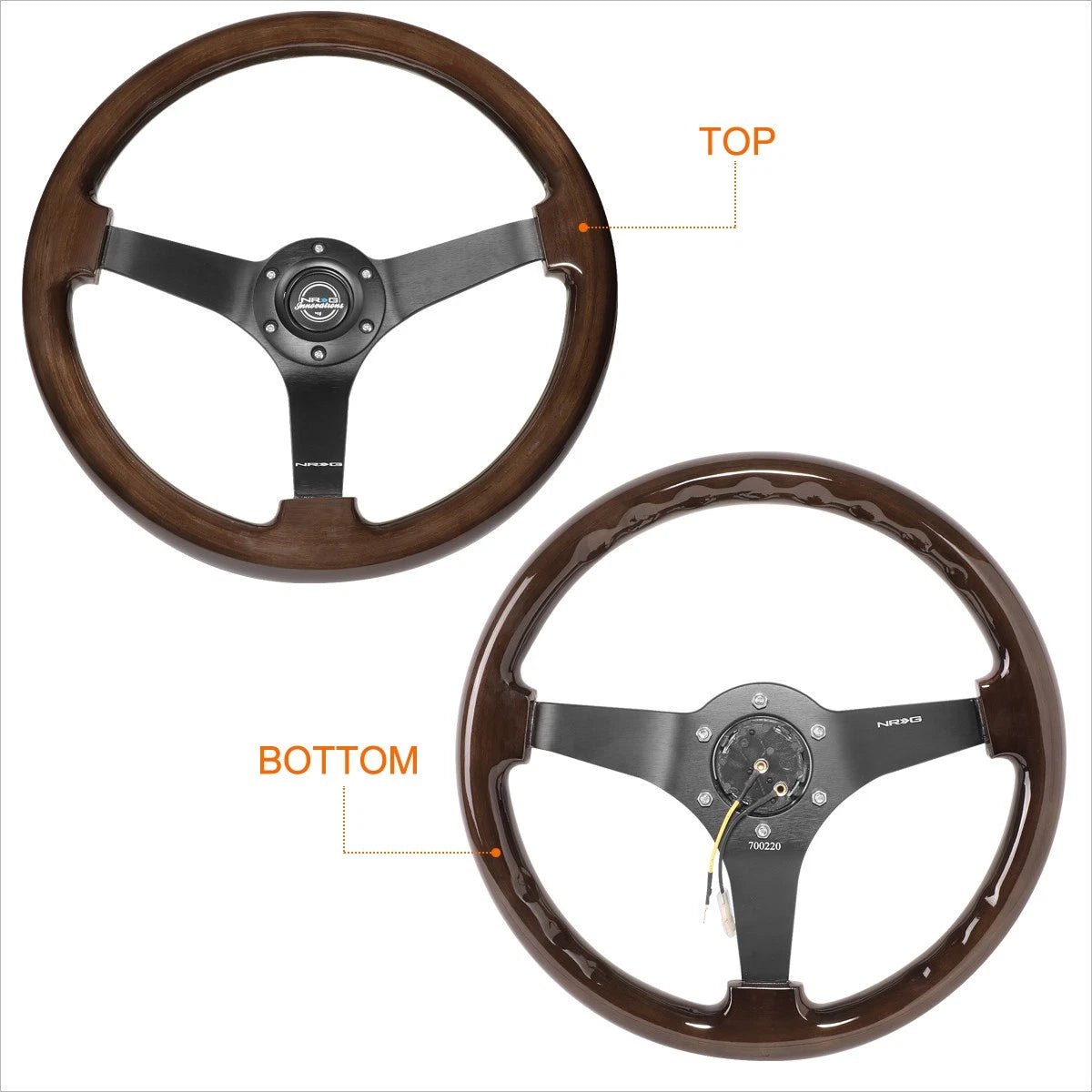 NRG RST-036BK-BKW Steering Wheel 350mm Mahogany for Universal Fit (RHD)