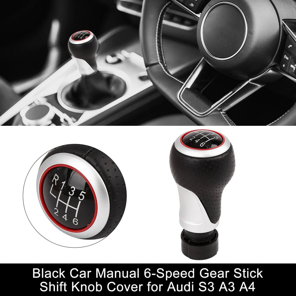 6-Speed Gear Stick Shift Knob Cover for Audi S3 A3 A4 S4 A5 (2003–2015)