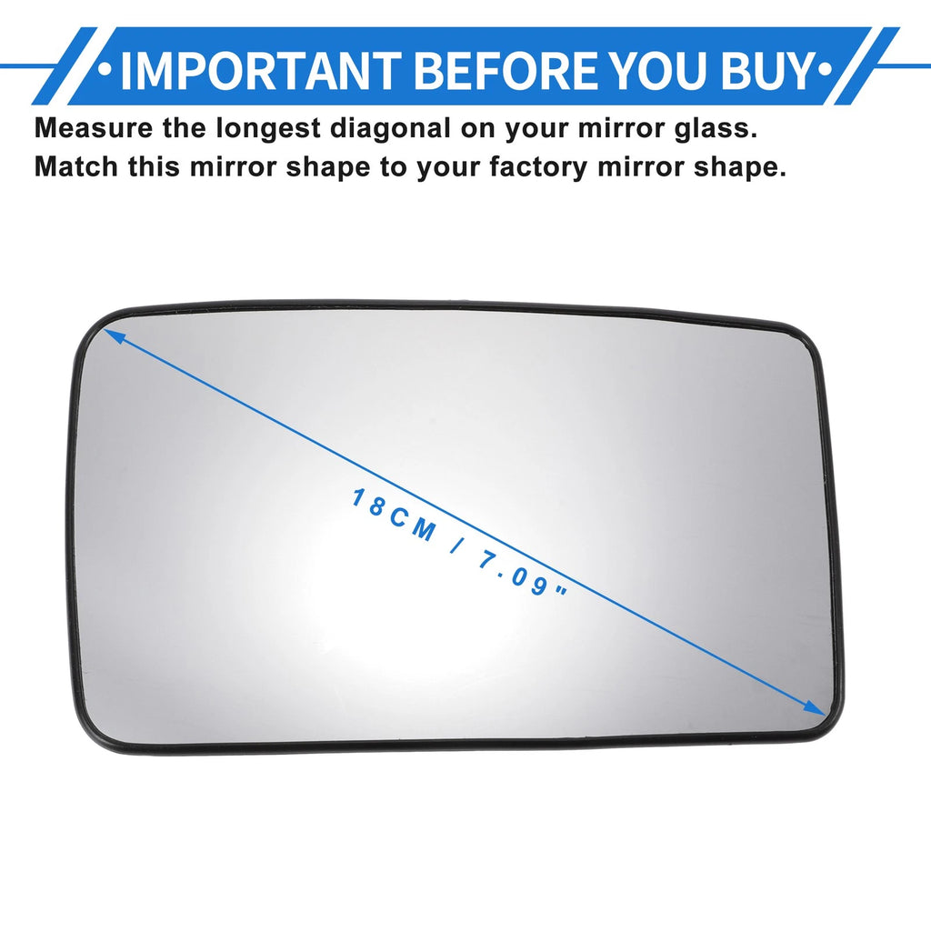 Right Passenger Side Mirror Glass Replacement for Ford (Non Heated)