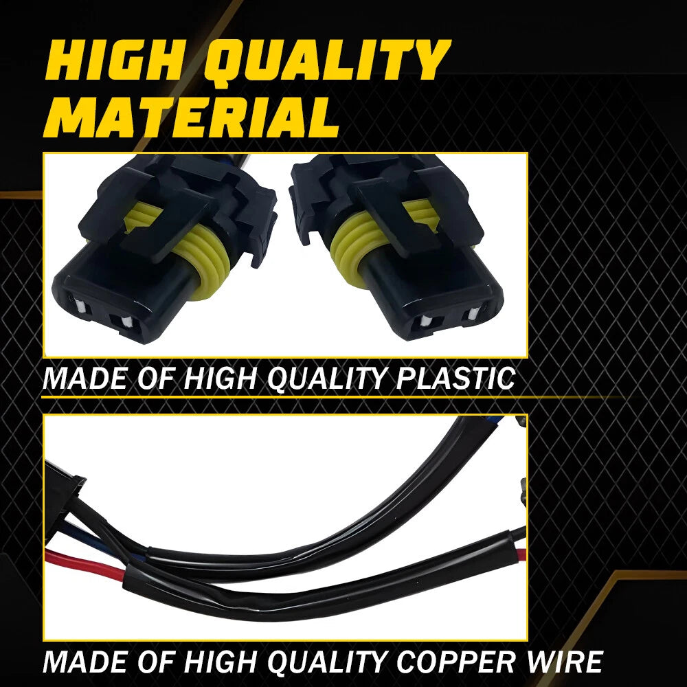 2X Headlight Bulb Adapter Harness for H6054 (Compatible with 9005/9006)