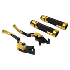 Gold Extendable Brake Clutch Lever Grip Set for Suzuki GSXR600 GSXR1000