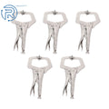 Set of 5 Locking C Clamp Pliers for Vise Grip with Swivel Pad