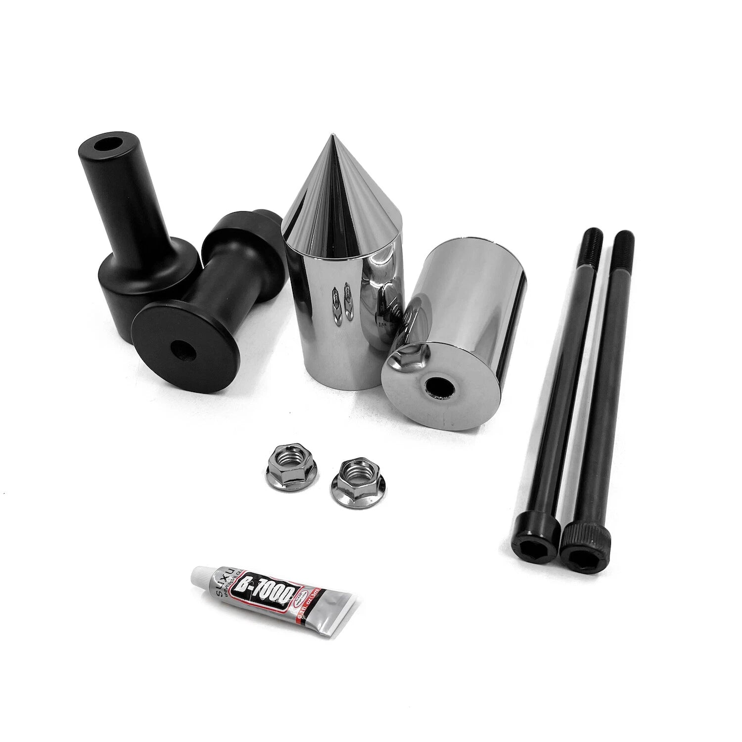 Chrome Spike Frame Slider Crash Protectors for Kawasaki Z1000 (2003–2006)