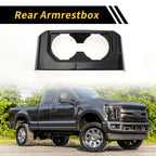 Armrest Box Rear Cup Holder Cover Trim for Ford F-150 (2015–2020) Carbon Fiber Black