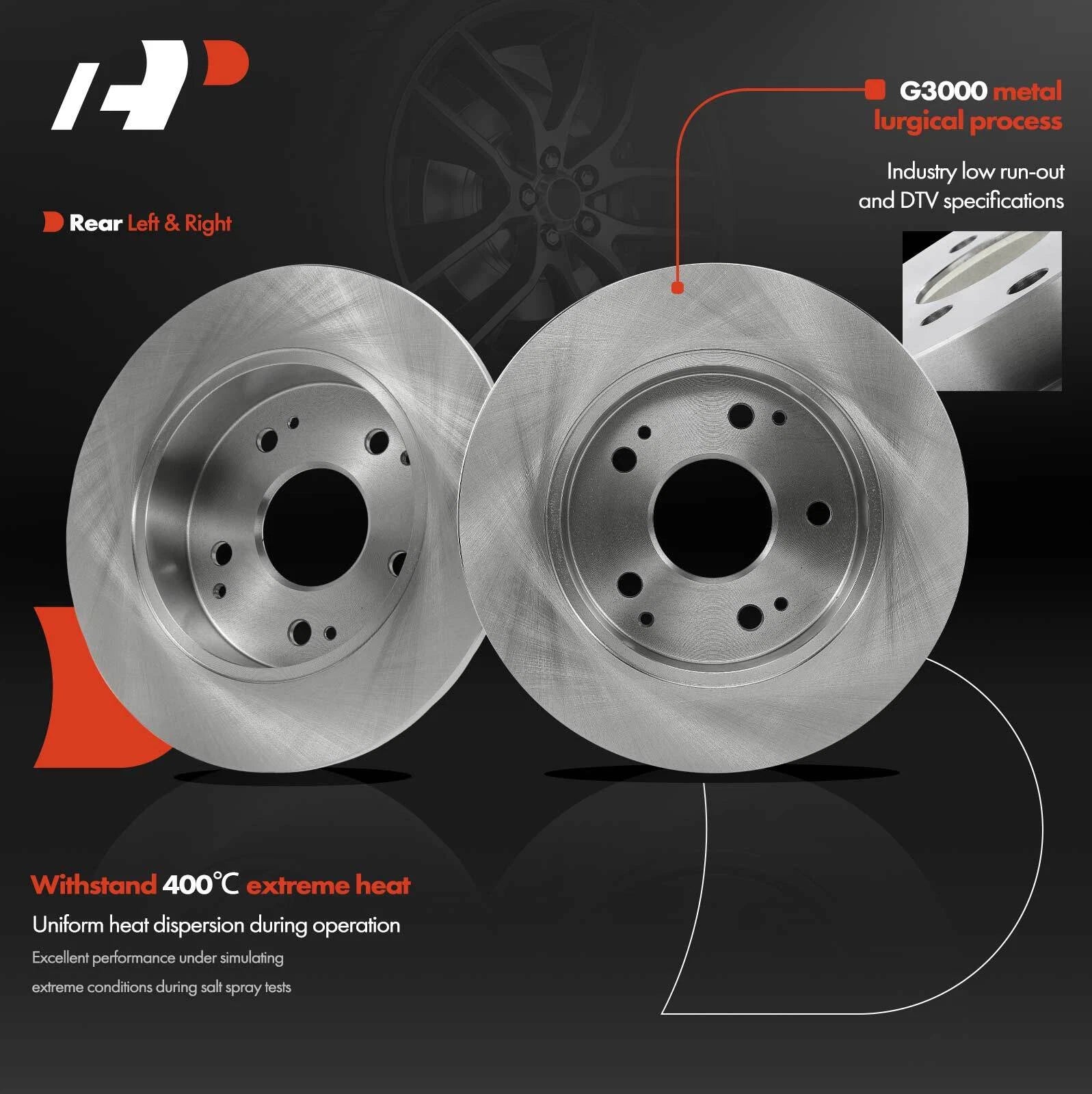 2X Rear Disc Brake Rotors for Honda Accord Civic Acura Integra RSX