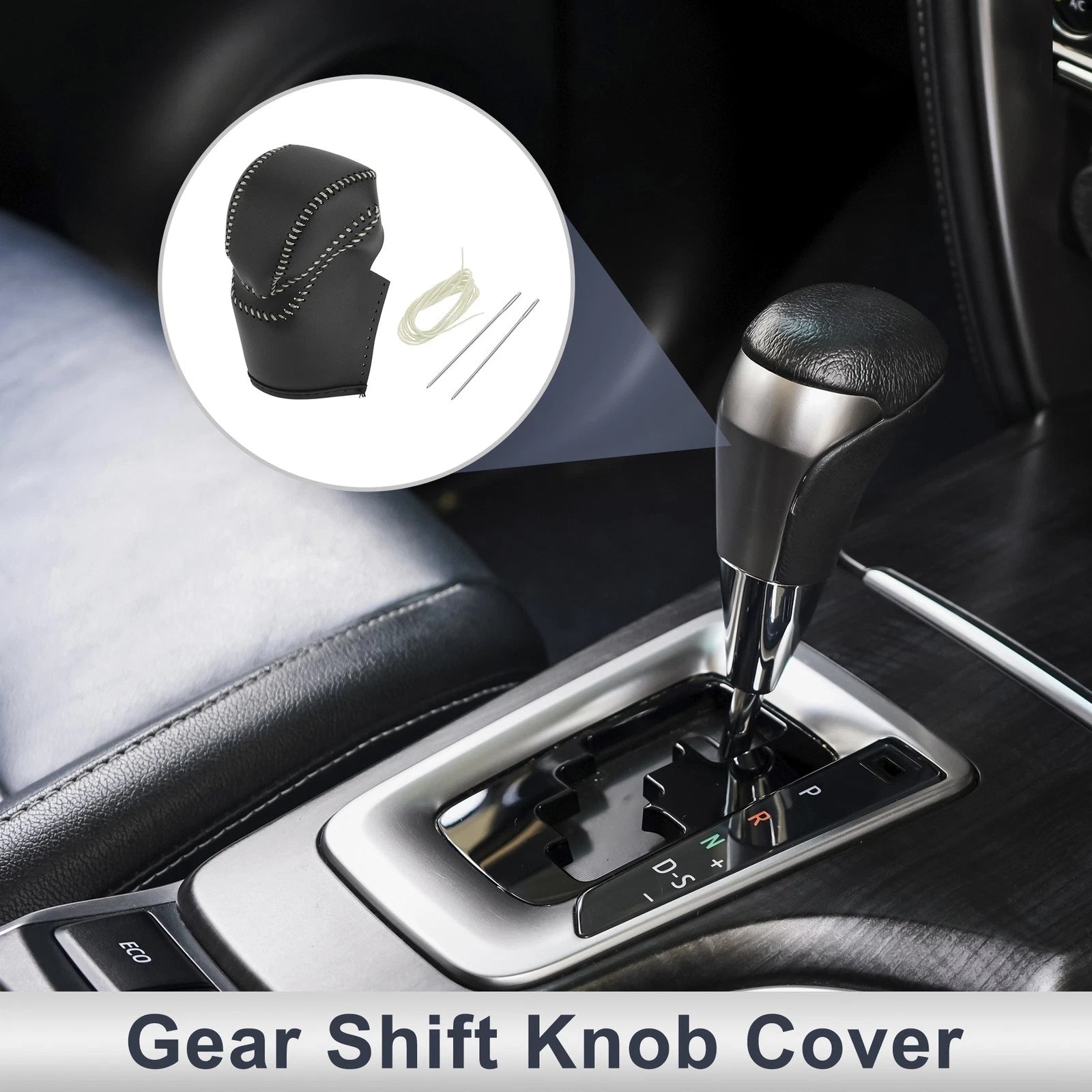 1 Pc Gear Shift Knob Cover for Honda Accord (2013–2017) Black Beige