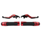 Red Extendable Brake Clutch Lever Grip Set for BMW S1000R S1000RR (2010-2023)
