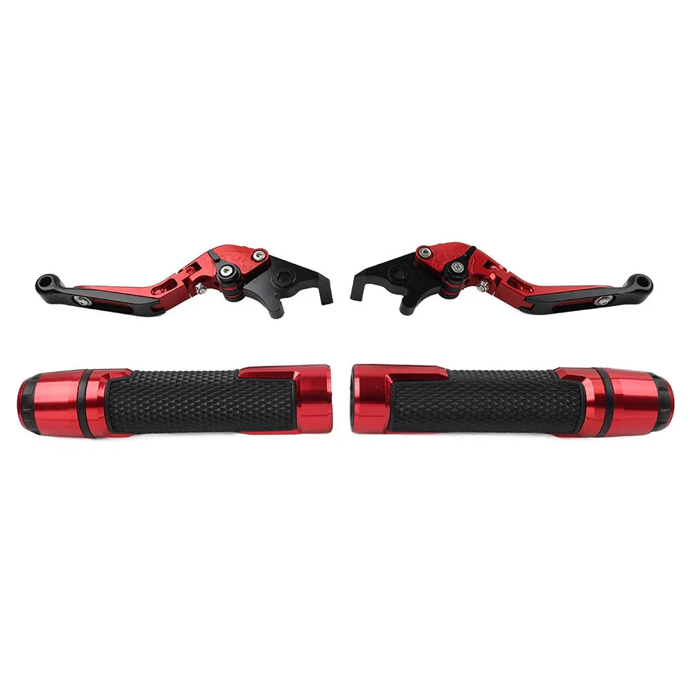 Red Extendable Brake Clutch Lever Grip Set for BMW S1000R S1000RR (2010-2023)