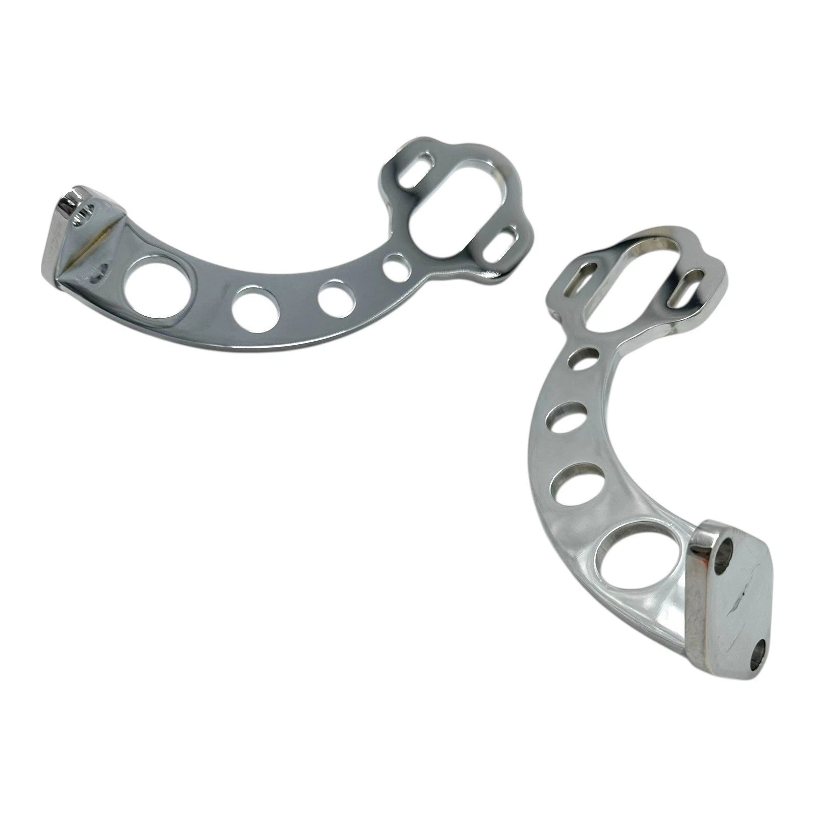 Custom Chrome Steel Brackets with Drilled Holes for 1928-1931 Model A Tail Light