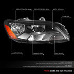 Passenger Right Headlight Lamp for VW Passat (2012–2015) - Black Housing, Amber