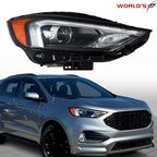 Set of 2 LED Headlights for Ford Edge (2019–2023) Black Housing