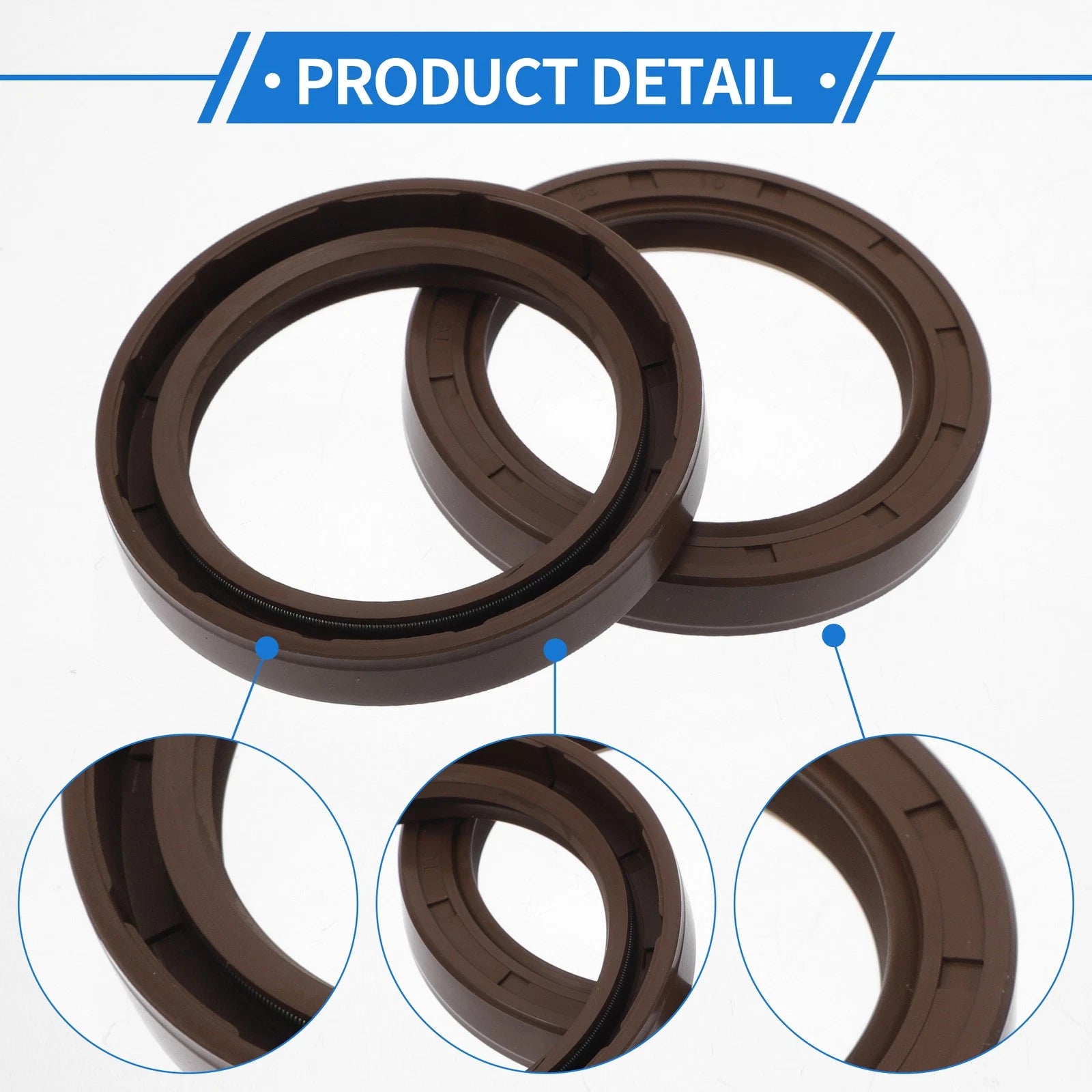2X Oil Seal Rotary Shaft Seal FKM Rubber 50x68x10mm for Various Models