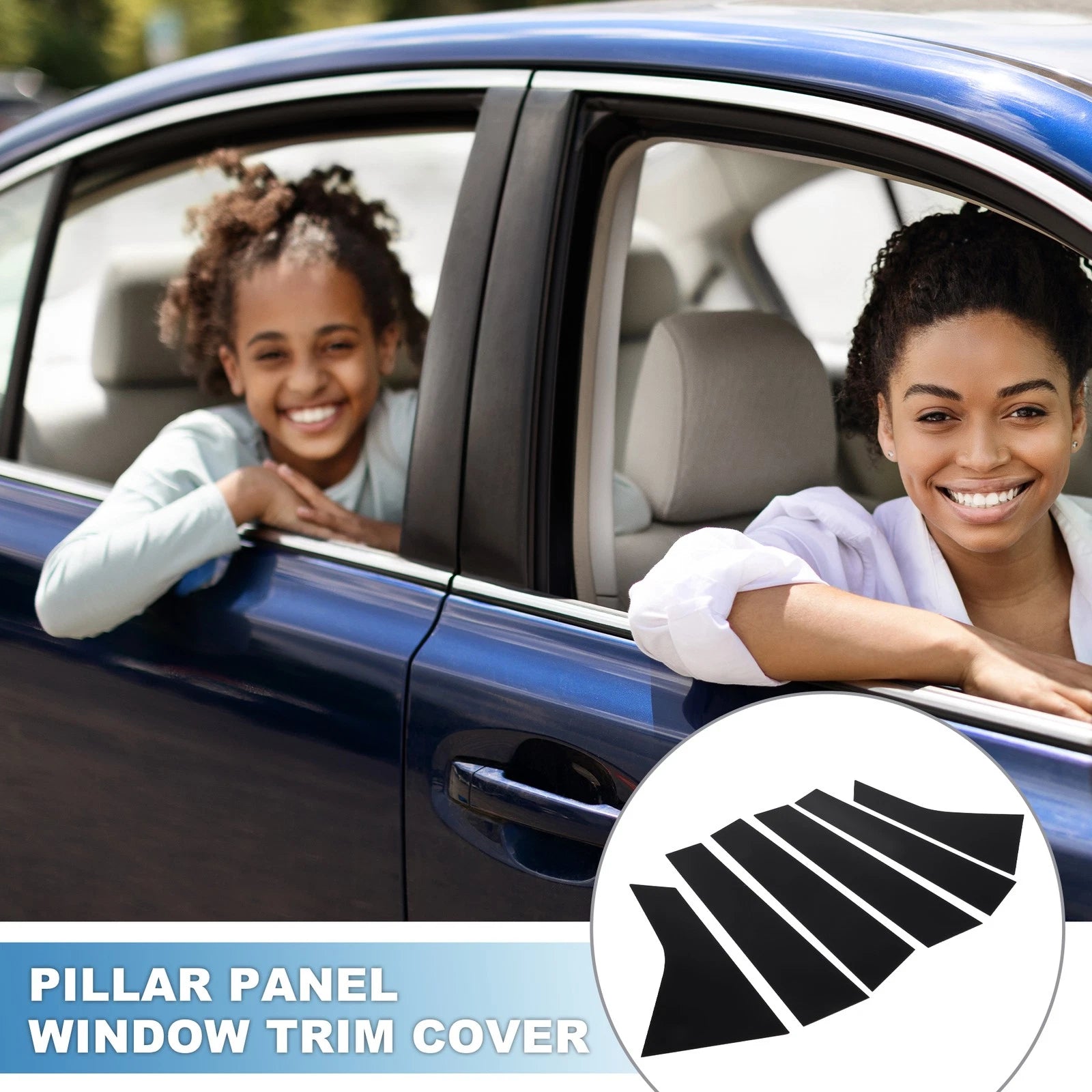 6 Pcs Window Trim Cover for Honda Accord Sedan (2018–2022) Black