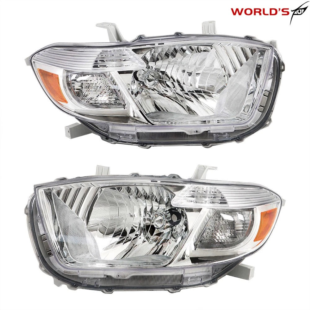 Halogen Chrome Housing Headlight for Toyota Highlander (2008–2010)