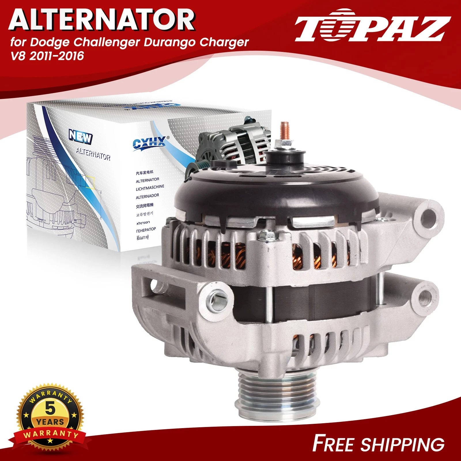 220A Alternator for Dodge Challenger Durango Charger V8 (2011–2016)