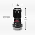 Set of 20 M12X1.5 Gunmetal JDM Closed End Lug Nuts with Spline Lock and Key