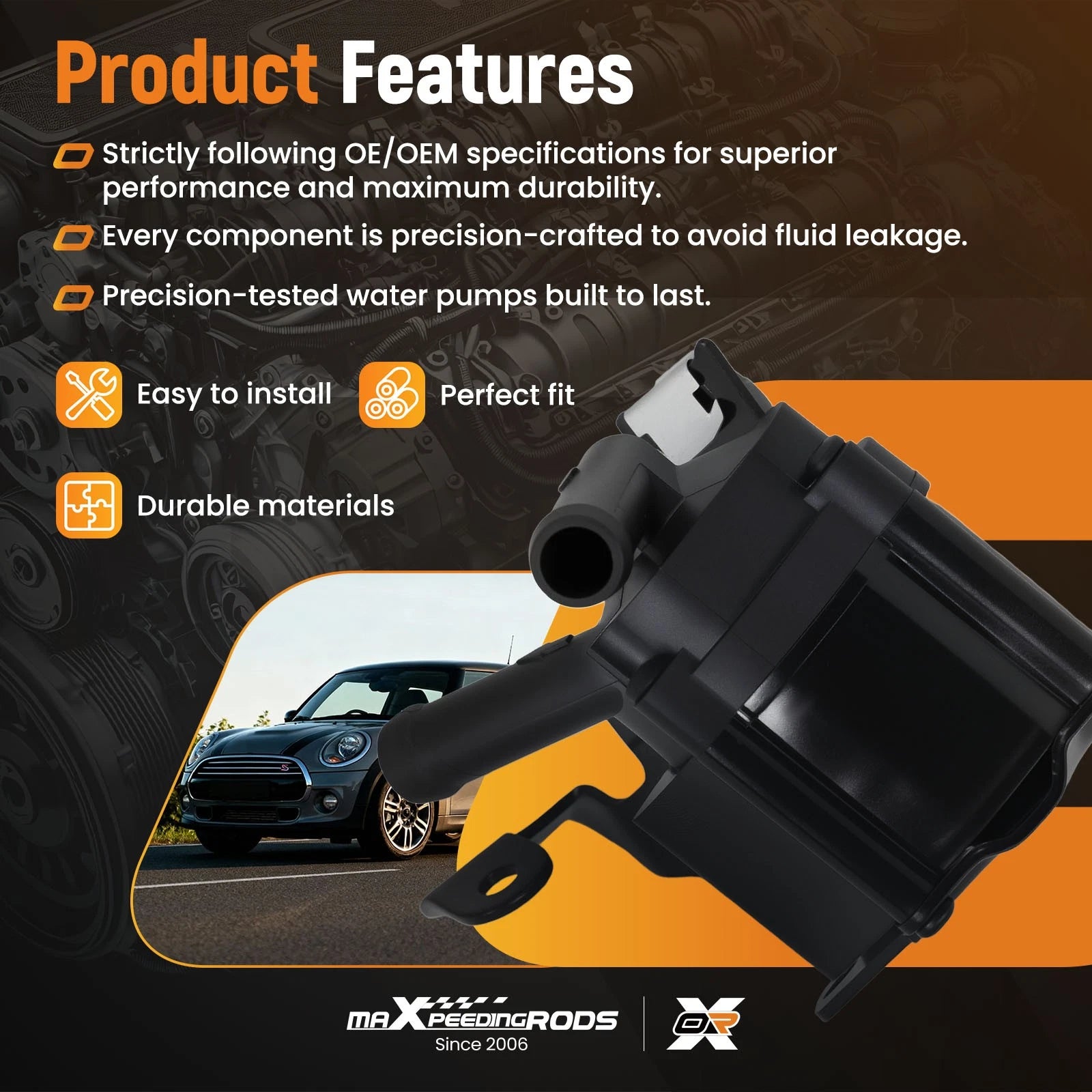 Electric Water Pump for Mini Cooper Countryman S (2011-2016)