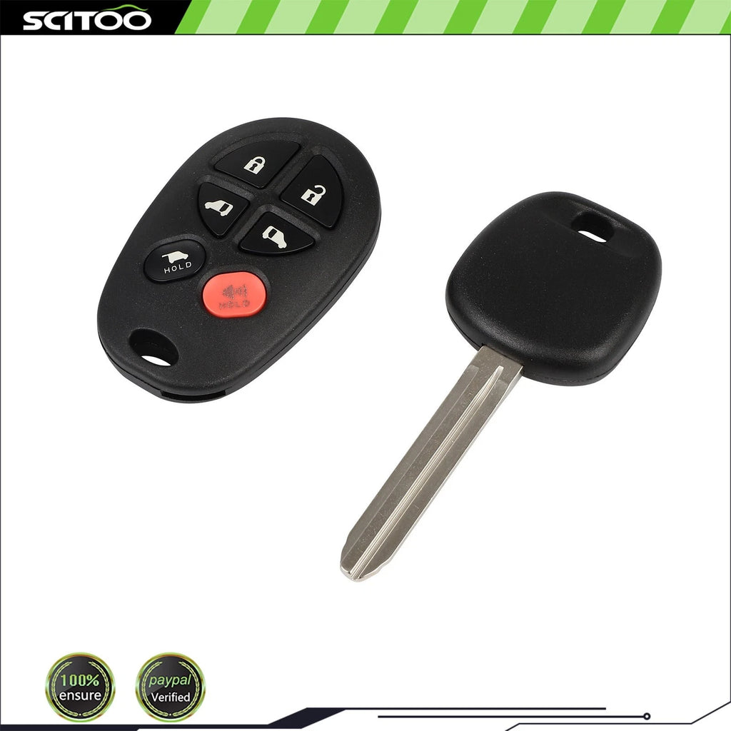 Remote Car Fob + Key for Toyota Sienna (2010–2017) GQ43VT20T
